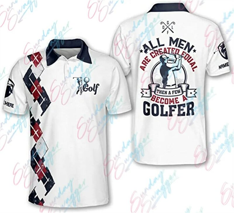 Sunday Swagger Golf Shirt Men's T-shirt Sportswear Summer Short Sleeve Shirt Breathable Jersey Mtb Fishing Polo Shirt