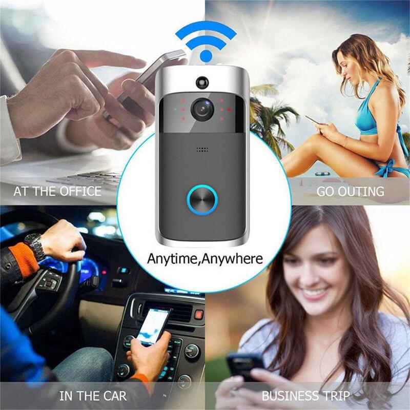 Timbre inalámbrico Wifi V5, cámara inteligente 720p, videoportero, almacenamiento en la nube para la aplicación Aiwit, cámara de seguridad para el hogar a prueba de lluvia