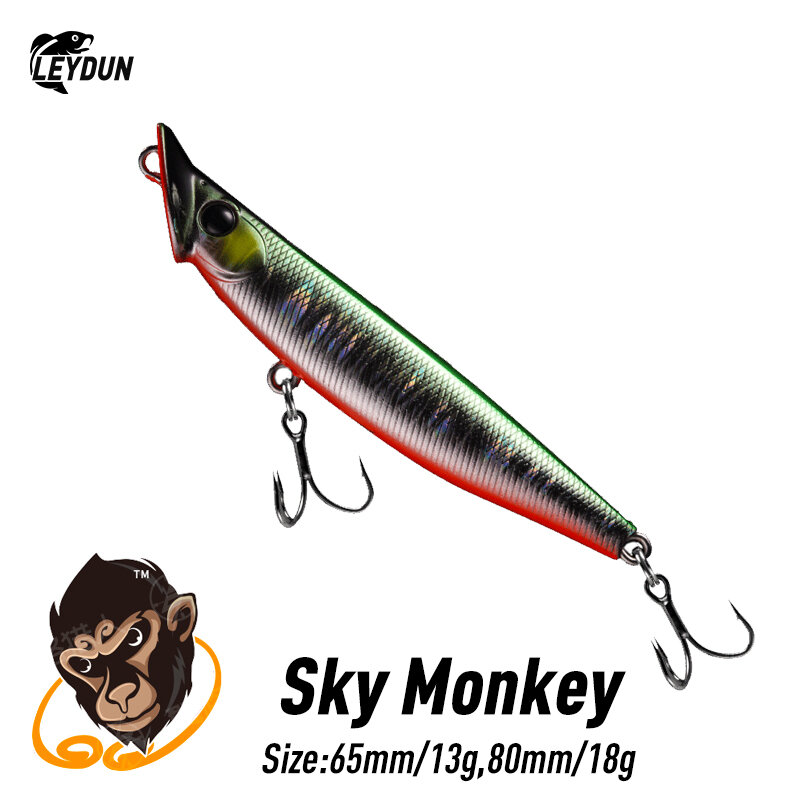 LEYDUN New Sky Monkey Sinking Minnow Fishing Lures 65mm 13g 80mm 18g Good Action Hard Baits Artificial Wobblers Fishing Tackle