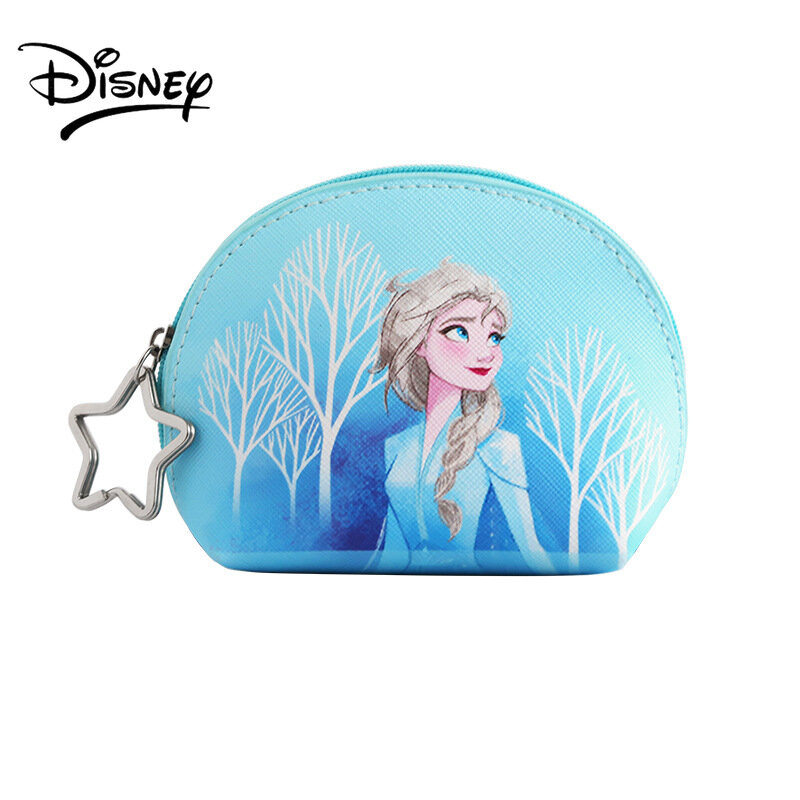 Disney-Bolso de almacenamiento de princesa Elsa para niños, Cartera de moda con dibujos animados, edición coreana, monedero creativo de lujo