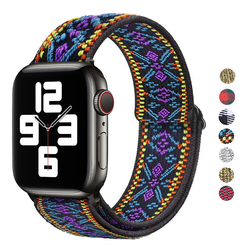 Nylon Band Voor Apple Horloge Serie 7 Band 45Mm 41Mm 44Mm 40Mm 42Mm 38Mm smartwatch Polsband Riem Sport Loop Armbanden Iwatch 4
