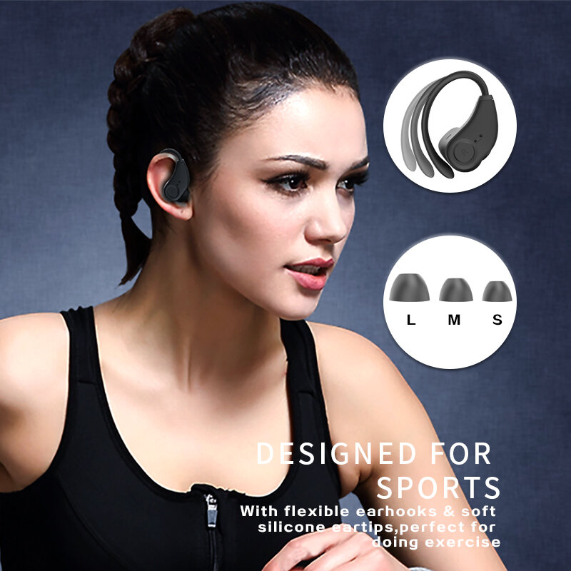 Bluedio S6 cuffie Bluetooth V5.1 TWS auricolare Wireless gancio per l'orecchio auricolari sportivi 13mm Driver cuffie HIFI per telefono con microfono
