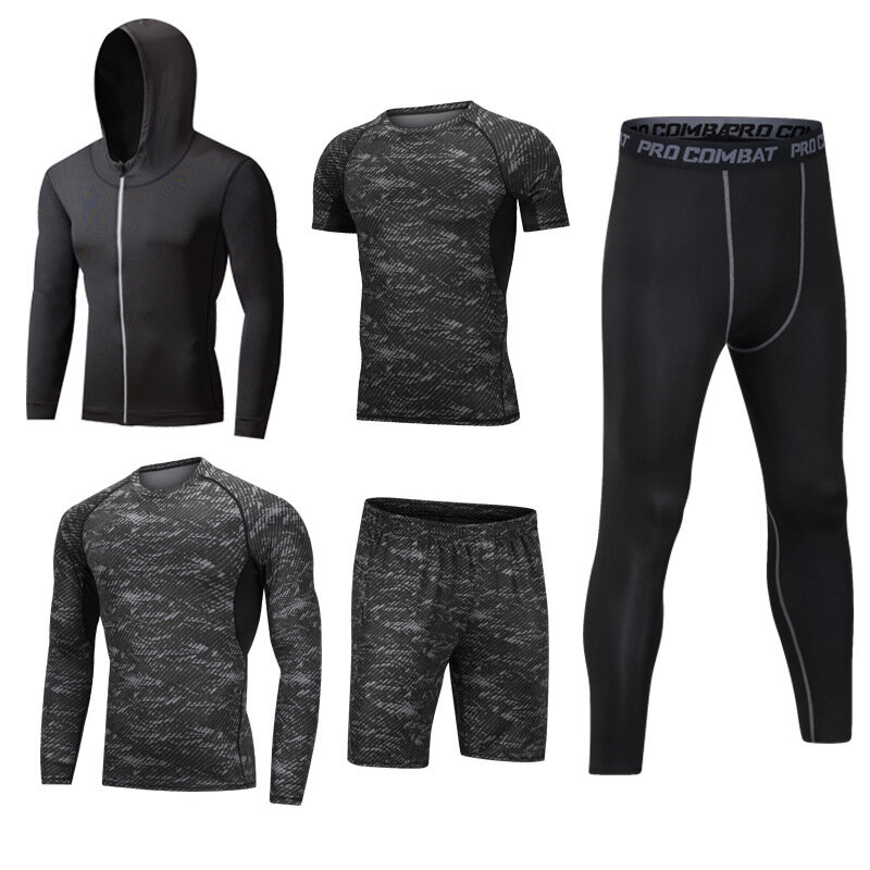 Cody Lundin Men's Exercise Running Yoga 5 Suits for Man Fast Quick Dry Breathable Fabric with Good Quality