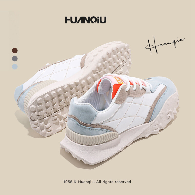 HUANQIU Sneakers Waffle Forrest Gump nella primavera e nell'estate del 2022 nuove scarpe da corsa Casual sportive Patchwork di colore retrò da donna