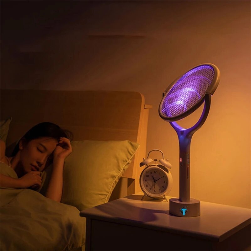 5 In 1 Muggen Killer Elektrische Mug Swatter Lamp Usb 3500V Mosquito Fly Bat Multicunctional Hoek Verstelbare Swatter