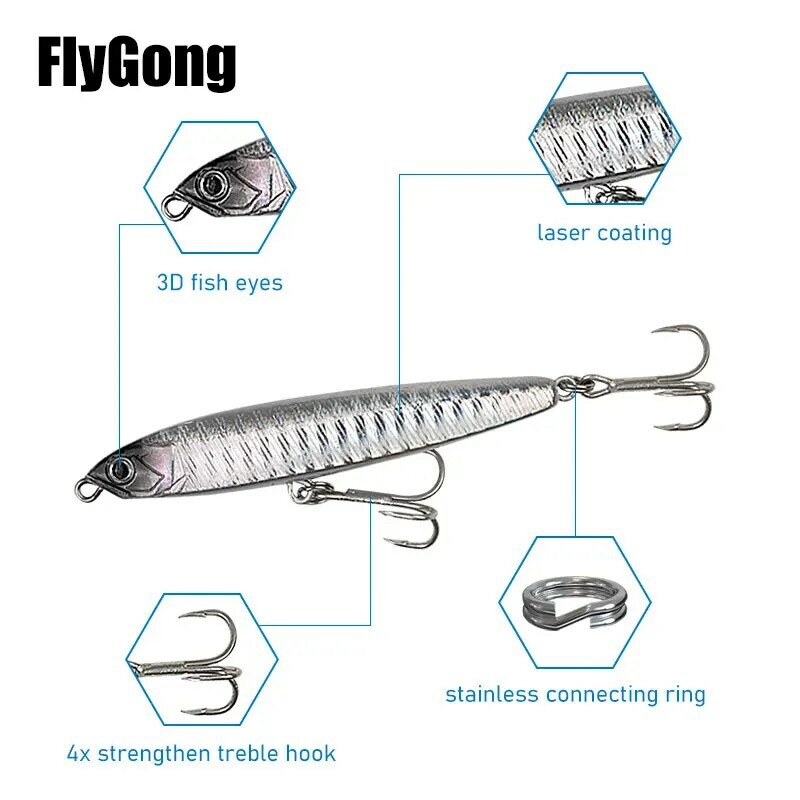 10g 14g 18g 24g Casting Pencil Sinking Pencil Wobblers Flutter Curving Dying Sea Fish Lures Fishing Baits Trout Bass Artificial