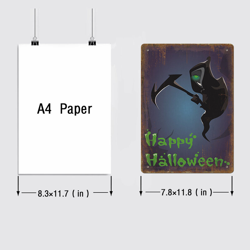 Cartel de hojalata de Metal para decoración del hogar, cartel Retro con cabeza de calabaza, castillo oscuro de Horror, arte de Bar, para colgar en la pared, para pastel de Halloween