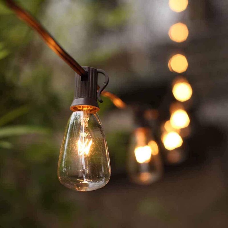 25FT Patio String Light คริสต์มาส G40 Festoon หลอดไฟ Fairy String Light ปาร์ตี้กลางแจ้งสวน Garland งานแต่งงานตกแต่ง