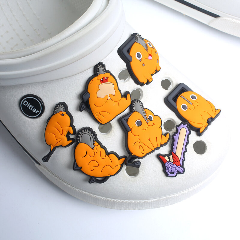 Hot Sale1pcs Famous Japanese Manga Chainsaw People PVC Shoe Charms Accessories DIY Shoe Decoration For Croc Jibz Kids X-mas Gift