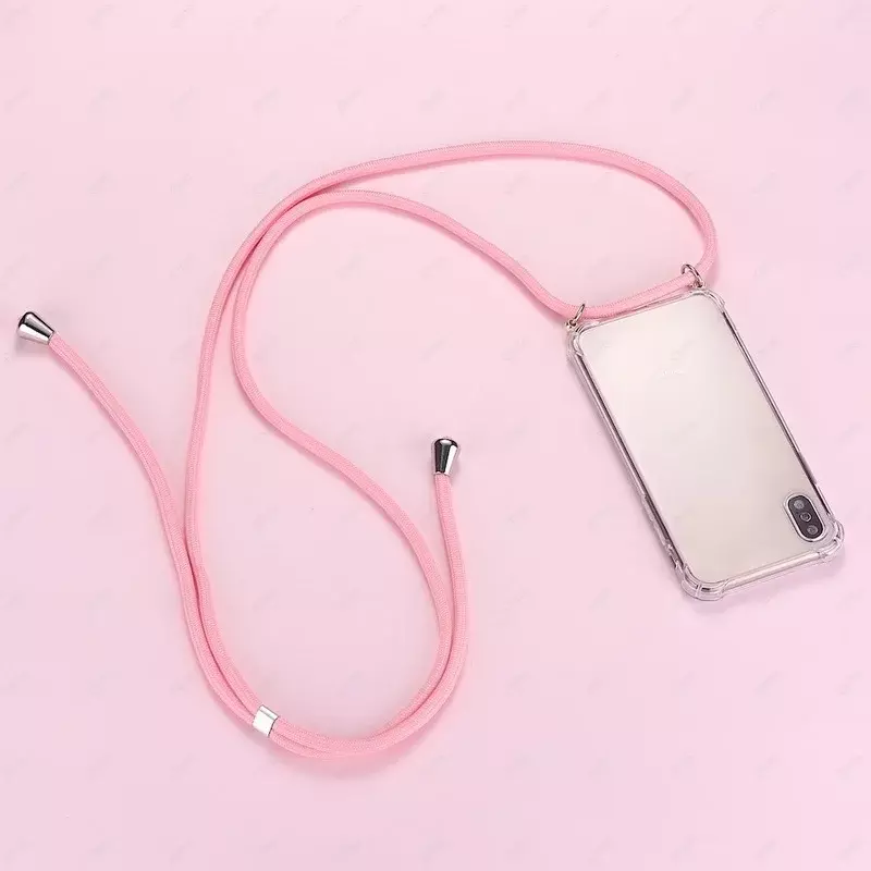 Clear Phone Case For Samsung Galaxy S22 S21 S20 Plus Ultra S10 S9 S8 S 21 Note 20 10 9  Case With Strap Chain Cord Lanyard Cover