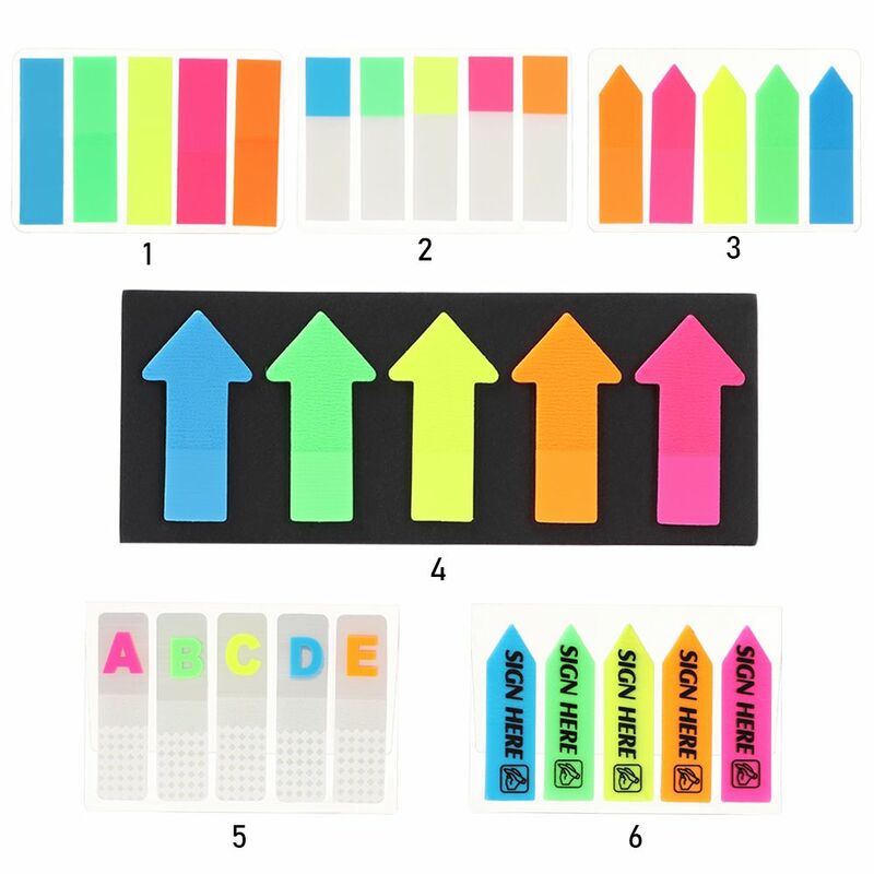 100 folhas de papelaria bookmark etiqueta guia tira pontos chave almofada de memorando índice bandeiras notas pegajosas paster adesivo