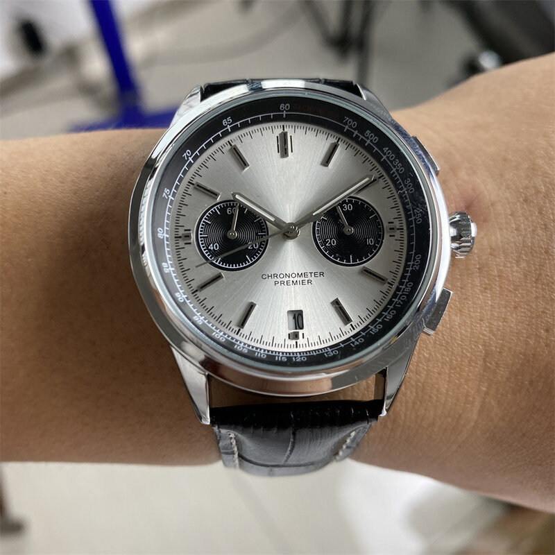 Luxus Top Marke Premier B01 Serie 42mm Panda Auge Quarz männer Chronograph Kalender Gürtel Armbanduhr mit Geschenk box