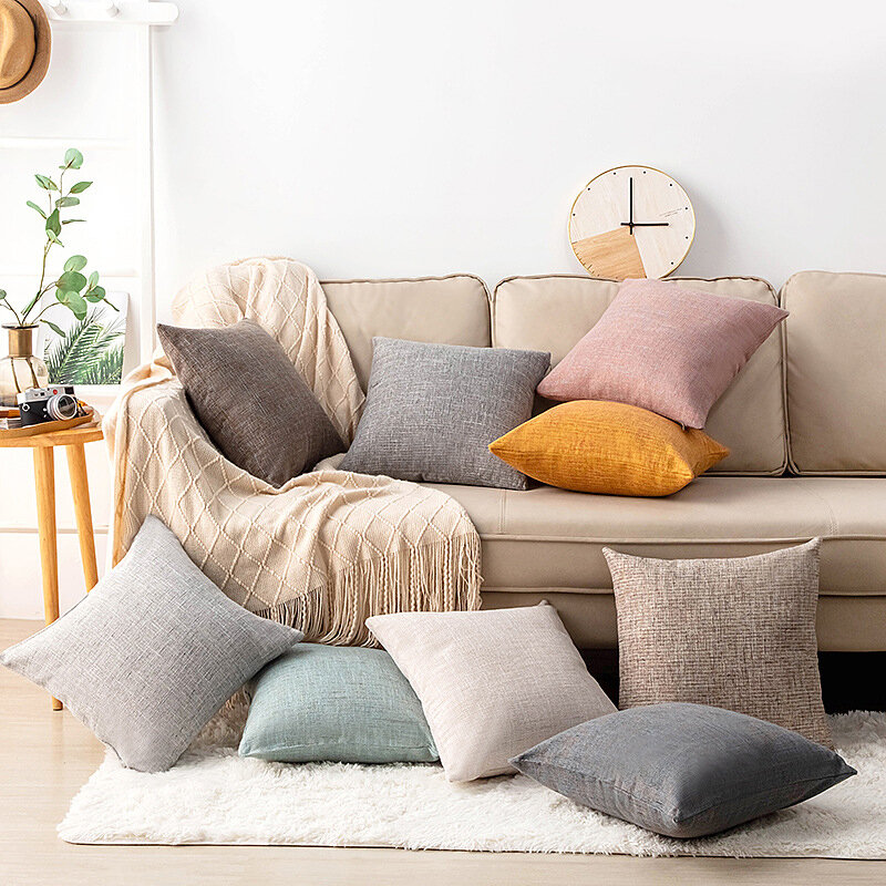 Poszewka na poduszkę Home udekoruj pościel poszewka na poduszkę poszewka bawełniana 45*45cm klasyczne proste biuro Solid Color