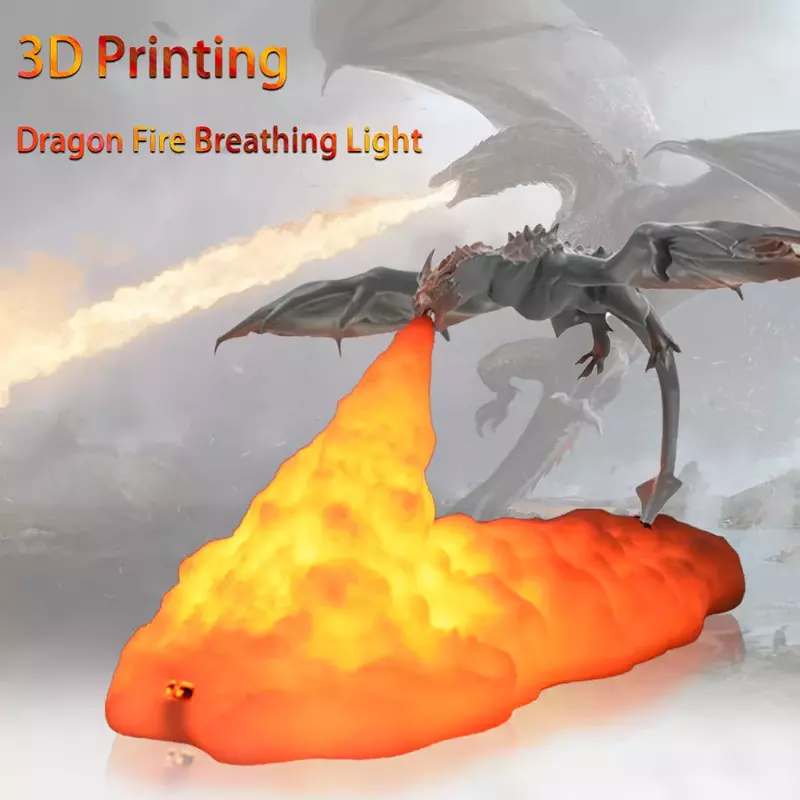 Lámpara de dragón con impresión 3D, luz de noche para dormitorio, decoración de habitación de adolescente, luces LED recargables, iluminación interior, regalo de cumpleaños y vacaciones