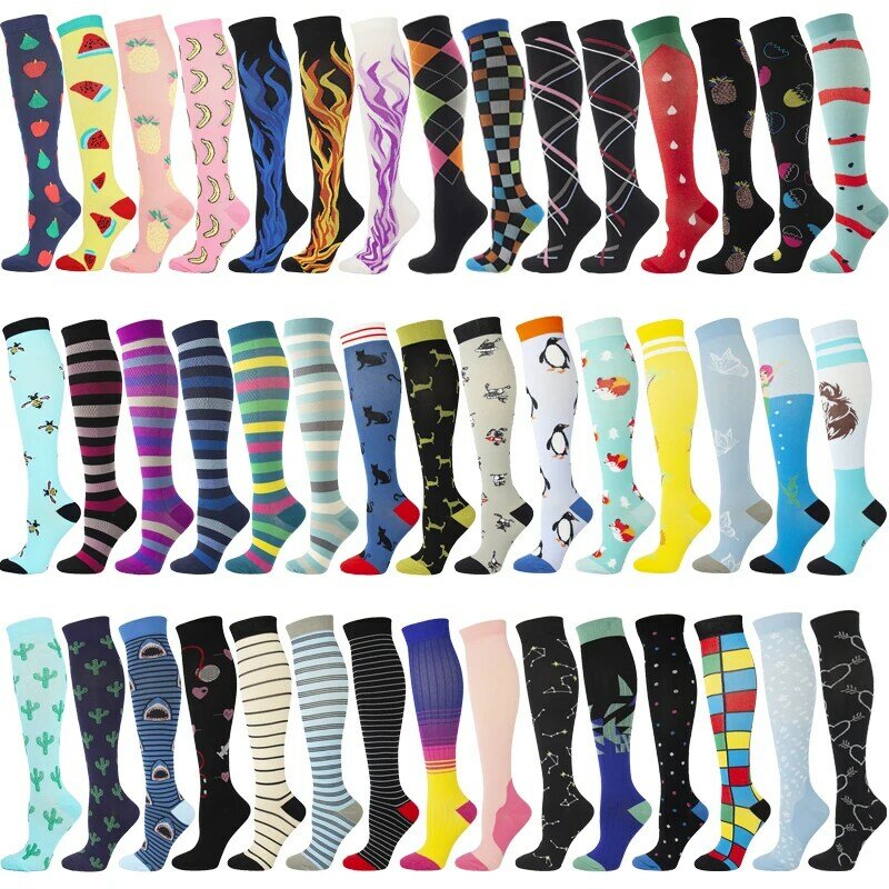 Compressie sokken mannen vrouwen knie hoge kousen 20-30 mmhg fit medisch oedeem diabetes spataderen running compressie sokken