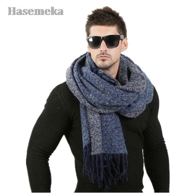 High Quality Warm Long Wool Scarf Couple Knitted Cashmere Thick Scarves Winter Newest 70cm*200cm Men Fashion Design Shawl