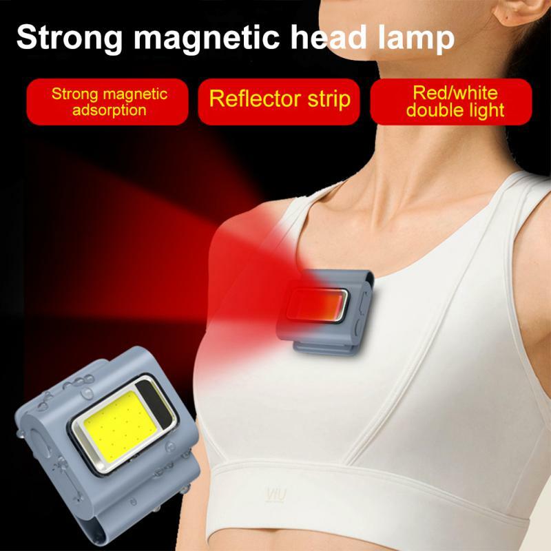Luce portatile a LED multifunzionale con luce di ricarica magnetica Clip per vestiti luce di marcia lampada frontale a luce forte da lavoro in Silicone