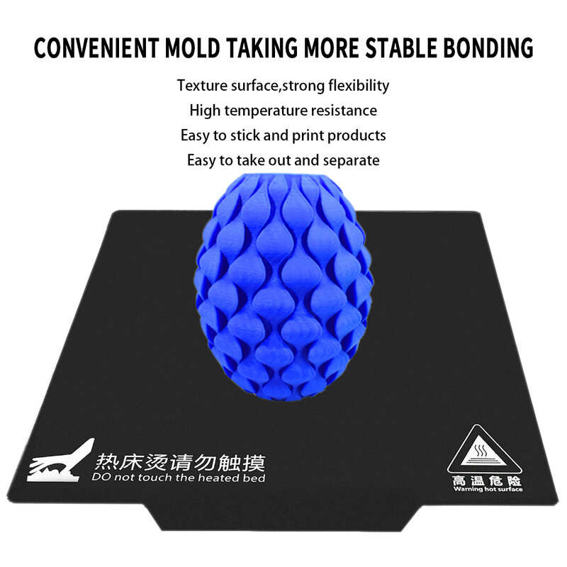 Piezas resistentes de máquina de impresión 3D, cinta de cama magnética para pegatina de impresión de 150/200/214/220/235/310 mm, placa de construcción cuadrada de superficie flexible
