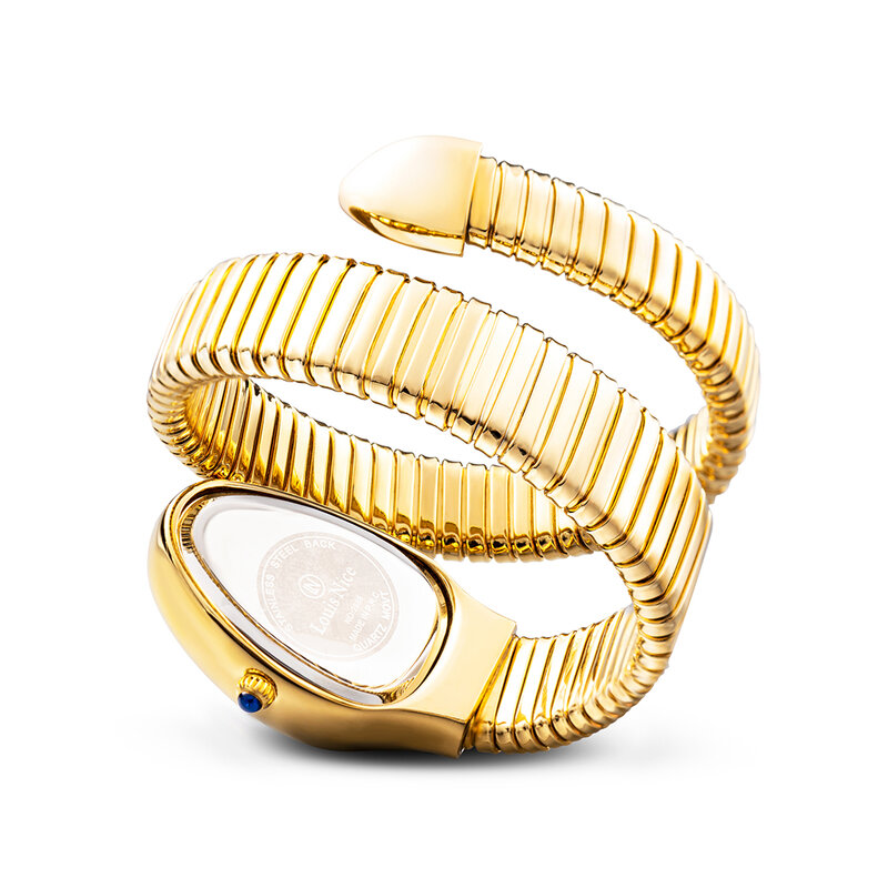 MISSFOX – montre de luxe pour femmes, tête de serpent, cadran entièrement en diamant, cadran flexible, Quartz
