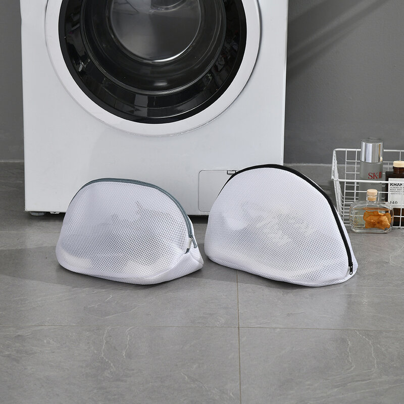 1個メッシュ洗濯バッグスニーカー/靴ジッパー洗濯機用ホット旅行衣類収納ボックスオーガナイザーバッグ