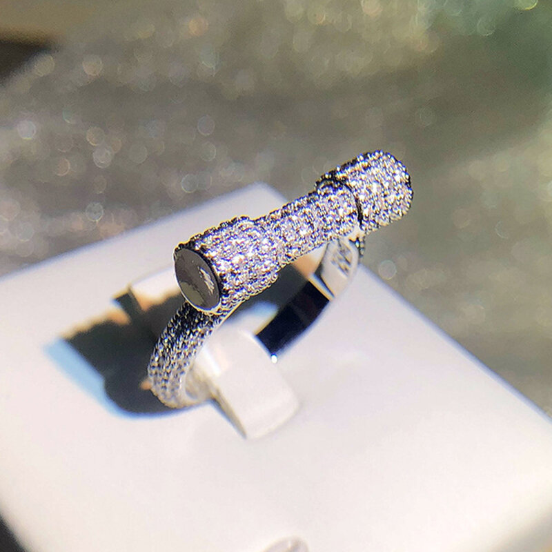 UILZ Luxury Zircon Silver Finger แหวนสำหรับผู้หญิง2022ใหม่ Zircon เรขาคณิตเครื่องประดับงานแต่งงานแหวน