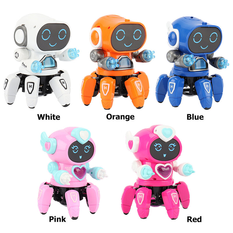 LMC 음악 조명으로 부드럽게 움직이는 전자 댄스 로봇 인형, 시끄러운 로봇 장난감, 회전식 보행 로봇 장난감, 어린이 휴일 선물 신속한 배송