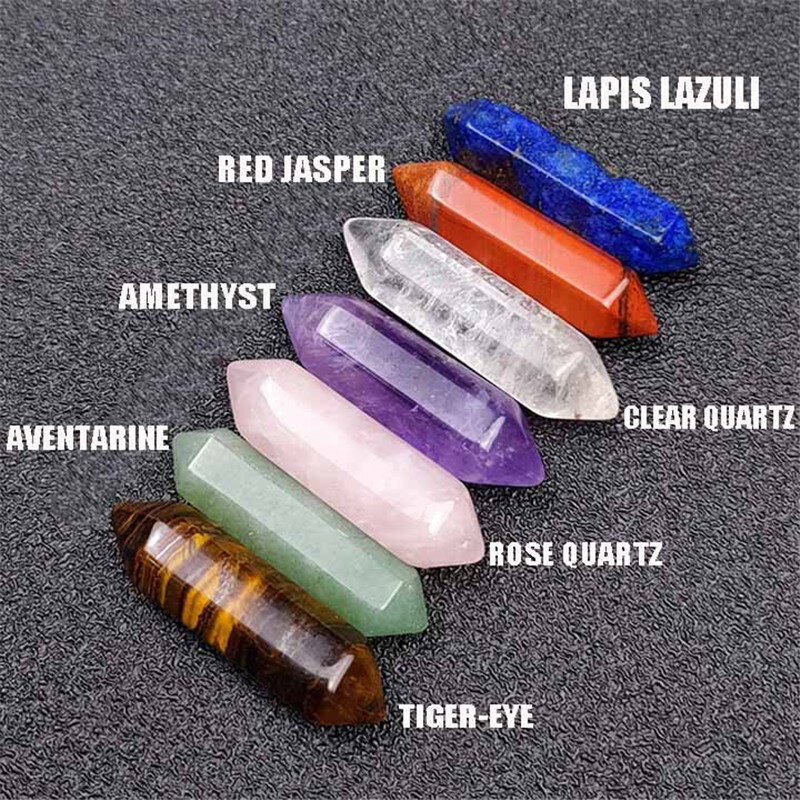 Natural Stones Crystal Point Wand Amethyst Rose Quartz Healing Stone Energy Ore Mineral Crafts for DIY Jewelry Making Home Decor