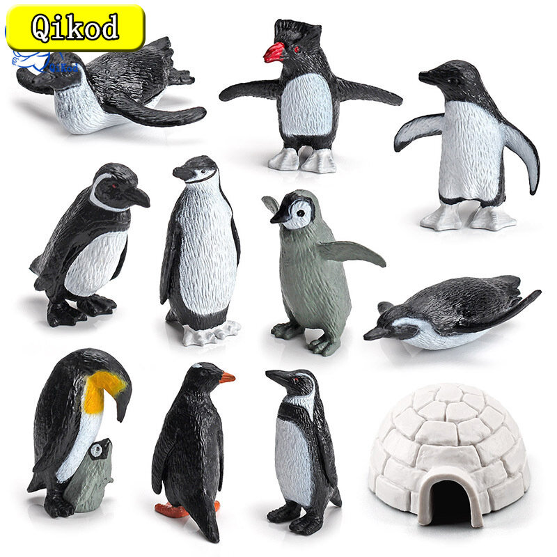 Antarktyczna imitacja zwierzęcia figurki pingwin niedźwiedź polarny renifer ZOO Model PVC figurka miniaturowe zabawki edukacyjne dla dzieci