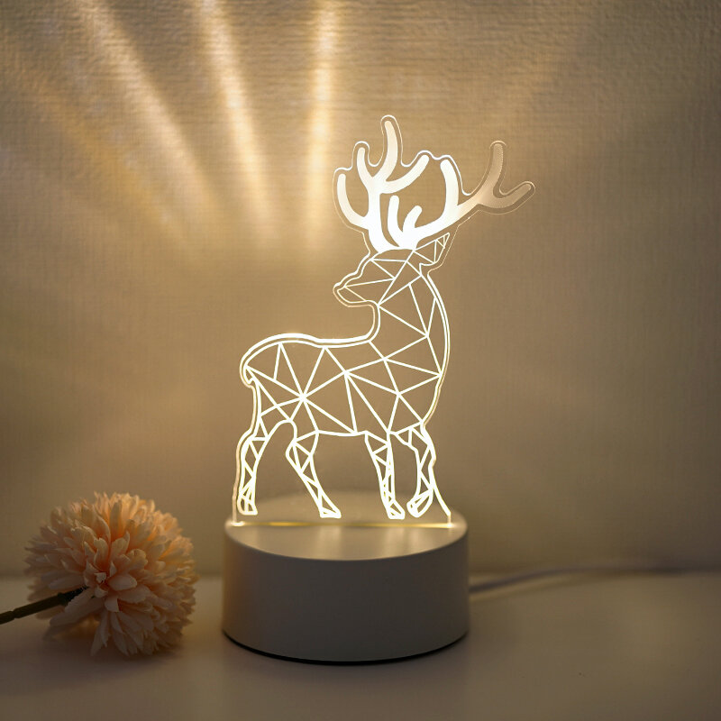 Kreative 3D nacht licht weiches licht ins net rot tisch lampe schlafzimmer dekorative lampe stimmung atmosphäre lampe tier cartoon lampe