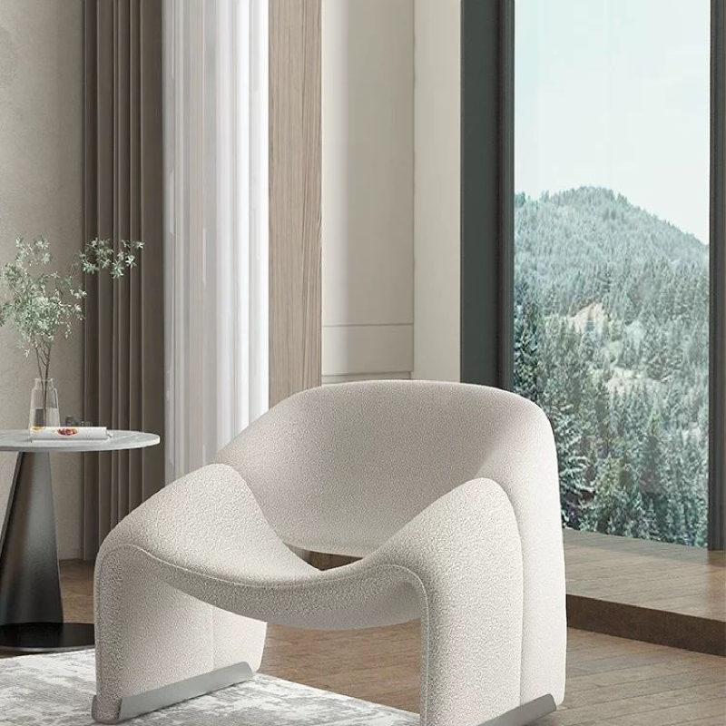 Divano singolo di lusso dell'hotel di Design del nord europa mobili interni eleganti sedia a granchio a forma di M sgabello da salotto per ufficio
