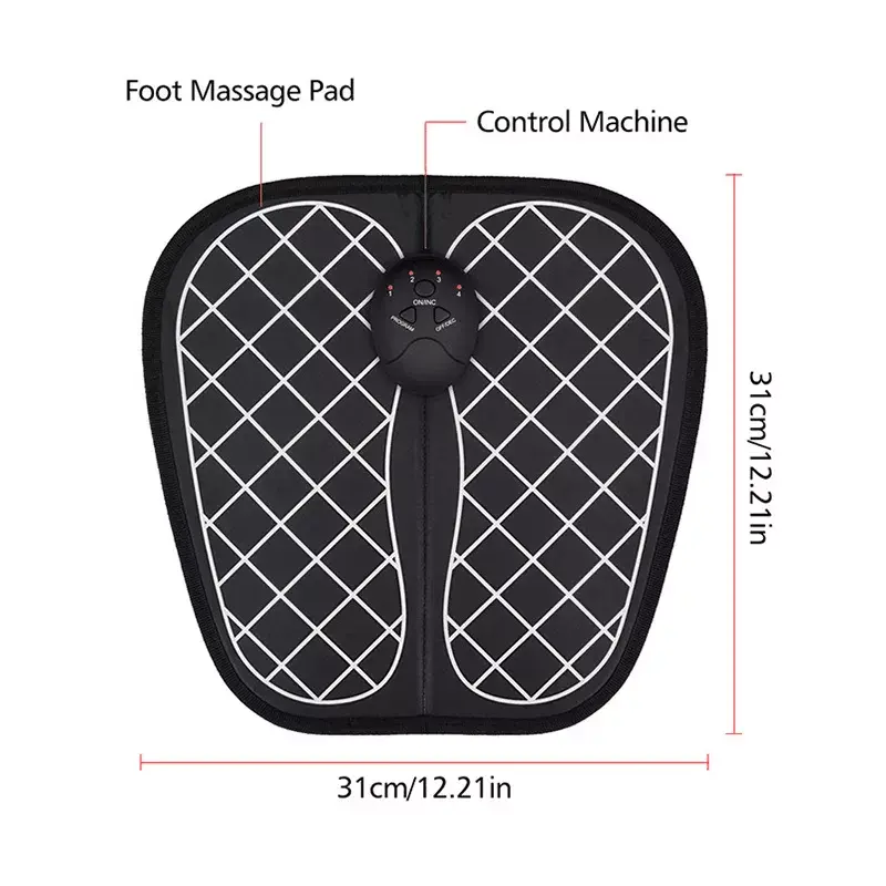 USB Rechargeable Electric EMS Foot Massager Pad Feet Muscle Stimulator Foot Massage Mat Improve Blood Circulation Relieve Pain