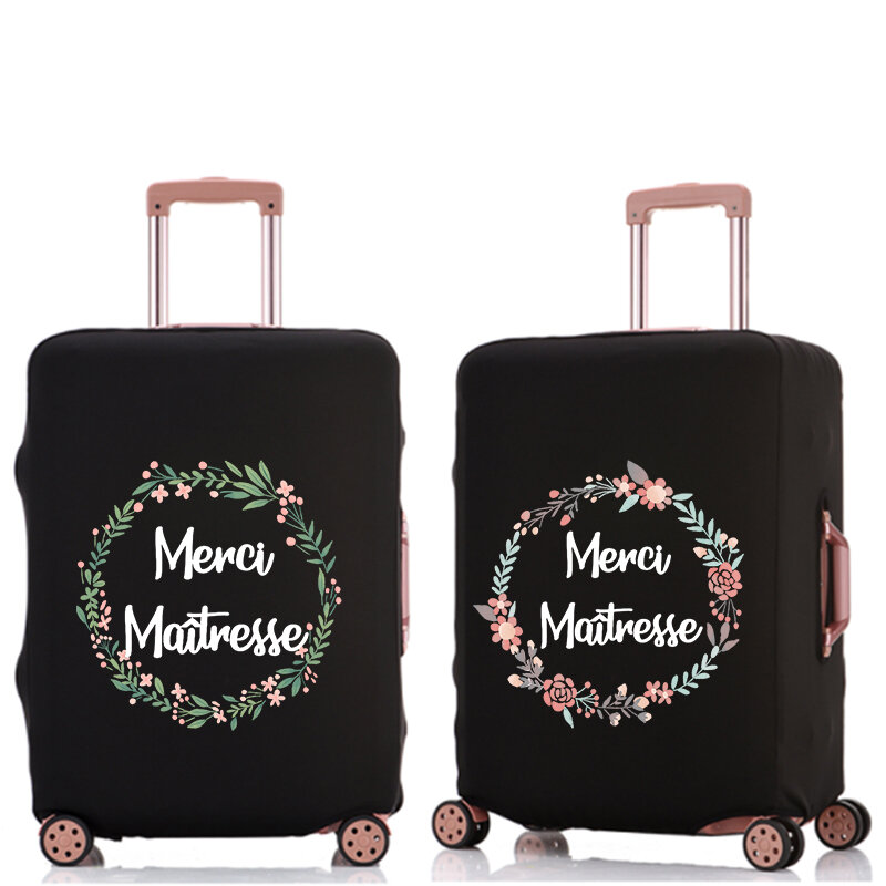 Reizen Koffer Bagage Cover Dank U Meesteres Print Elastische Stof Gevallen Bagage Beschermhoes Voor 18-32 Inches Trolley case