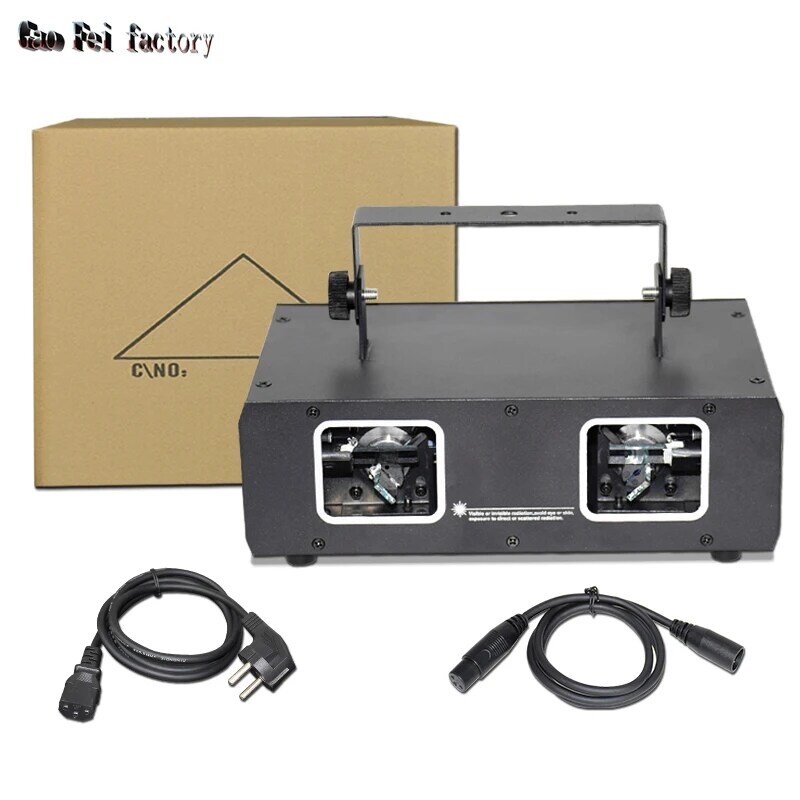 2 Lens RG Beam Laser Projector Light DMX512 Professional DJ Show Club Holiday Home Bar Stage Lighting For Christmas Sound Party