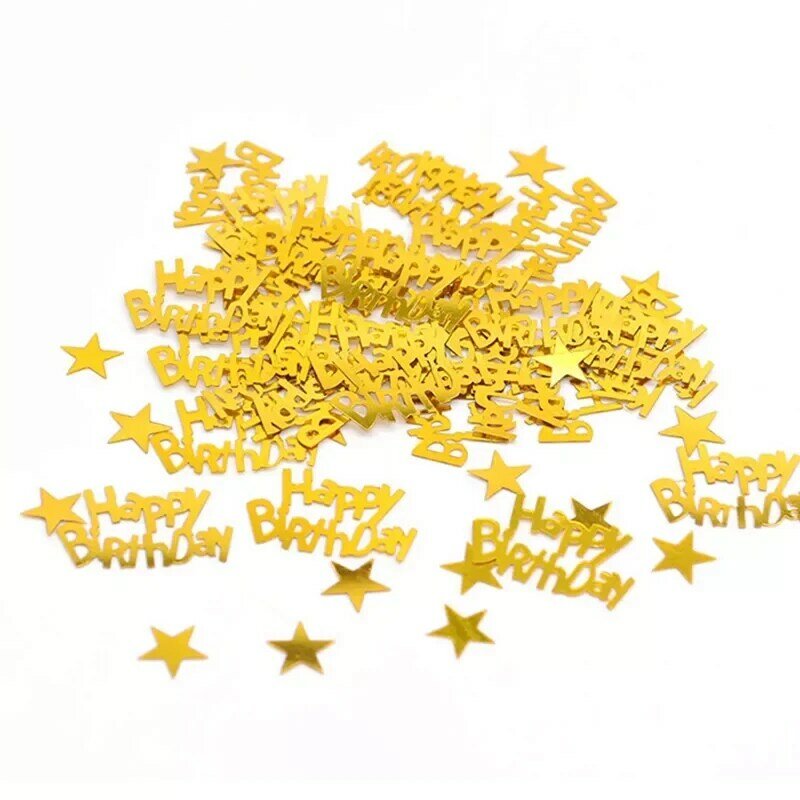 15g ouro feliz birthay confetes feliz aniversário decoração da festa de noivado do chá de bebê casamento mesa scatters decorações