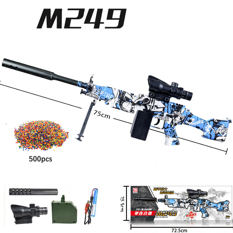 AUG M249 Electric Burst Water Gel Blaster Splatter Toy Gun Children Toys Cs Game Paintball Airsoft Sniper Rifle Weapon For Boy