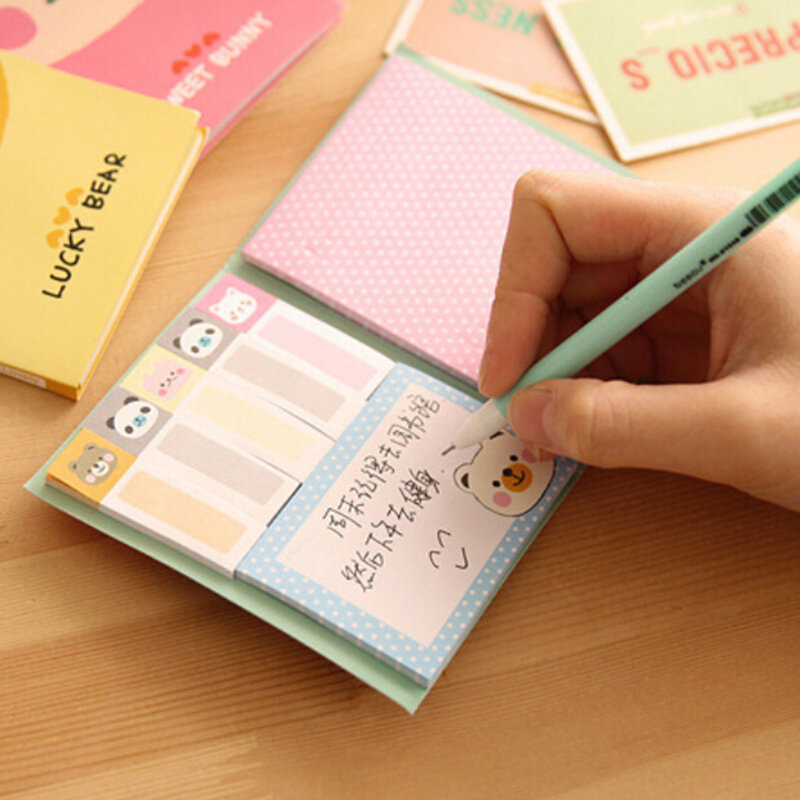1PC น่ารักชุด Memo Pad แฟชั่นการ์ตูน Sticky Notes Office School Home Supplies