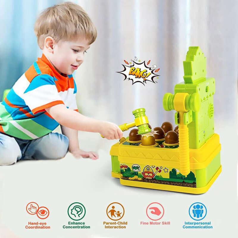 Mainan Game arkade tahi lalat elektronik, mesin permainan Hamster dengan suara, mainan edukasi interaktif untuk anak-anak