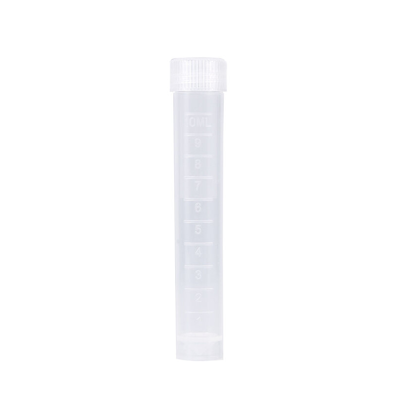 10pcs 10ml Plastic Frozen Test Tubes Vial Screw Seal White Cap Pack Container Test Tube Test Tube Test Tube