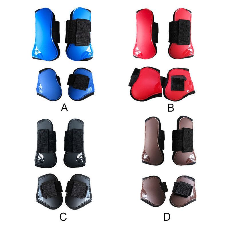 2 Pair Equestrian Supplies Horse Shin Guards Jumping Front Leg Protection Boots Wear-resistant Protective Gear Wrist Pads