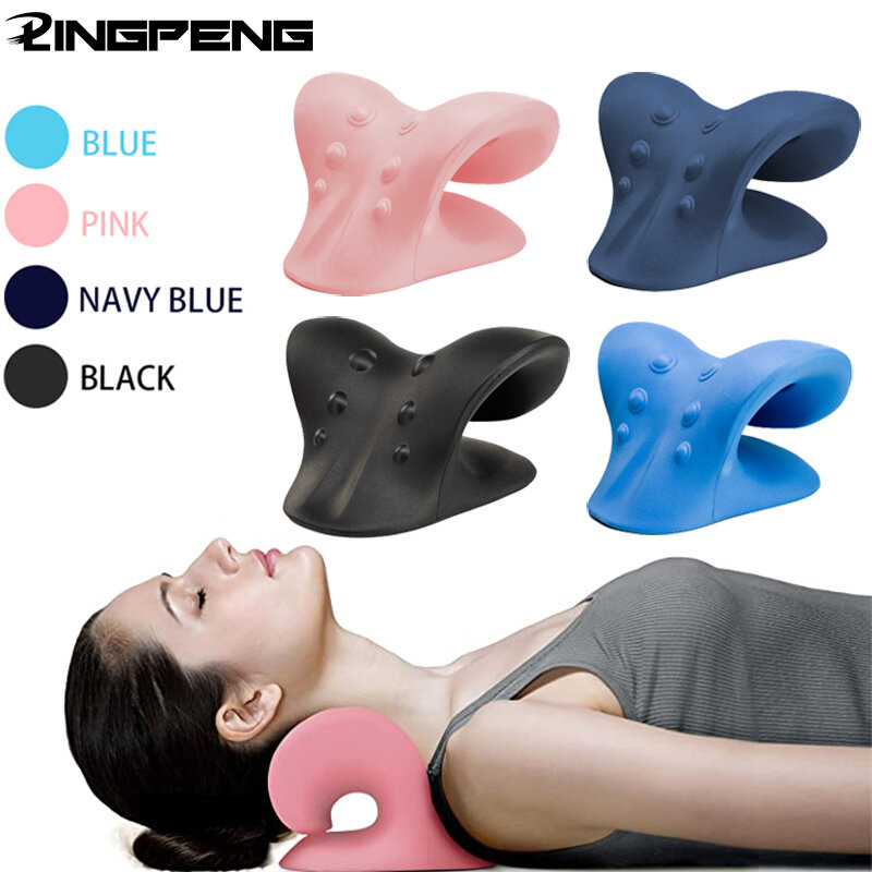 Neck Stretcher Cervical Spine Neck Pillow Stretch Gravity Muscle  Neck Traction Shoulder Massage Pillow Relieve Pain