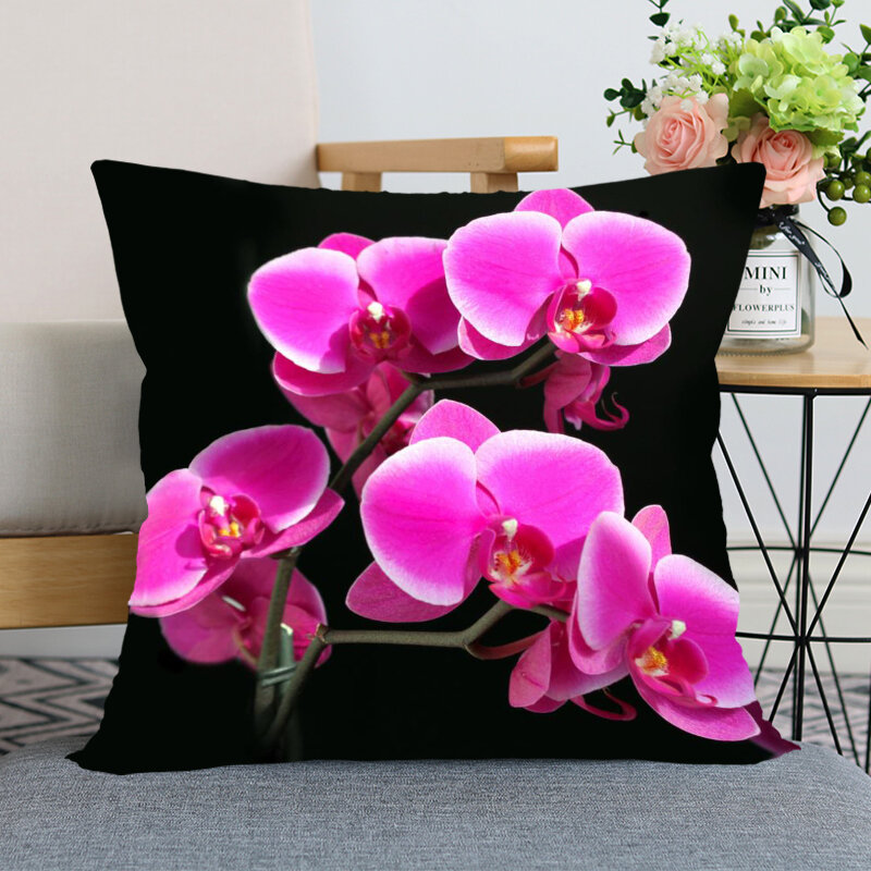 Орхидея, мягкая квадратная наволочка для спальни