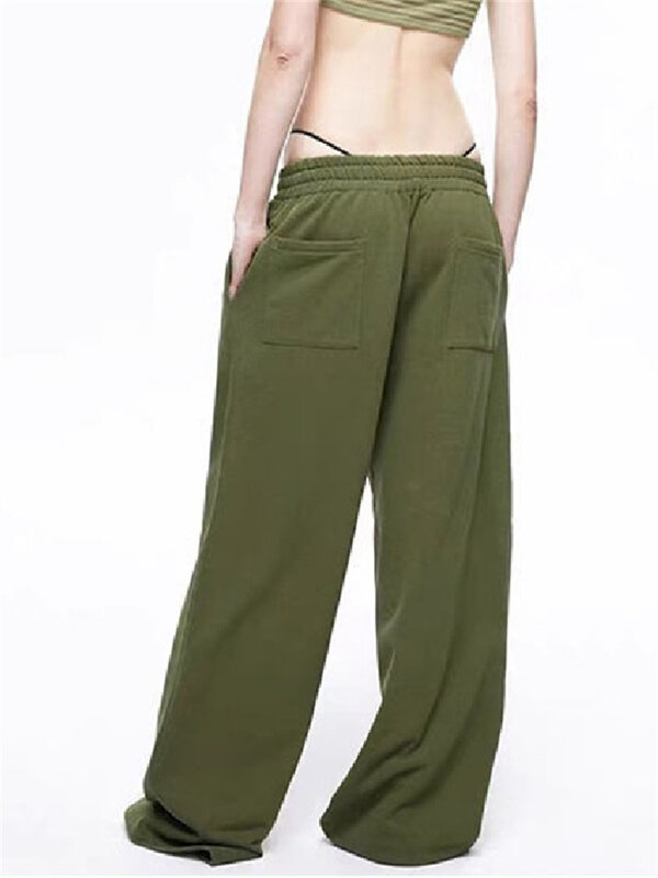 Hirigin y2k mulheres estrelas padrão retalhos calças 2022 nova cintura alta perna larga carga calças 90s grunge vintage streetwear