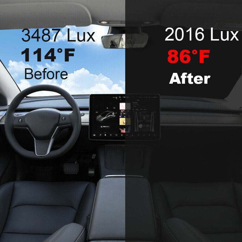 Kaca depan mobil pelindung matahari pelindung matahari untuk Tesla Model Y terlaris