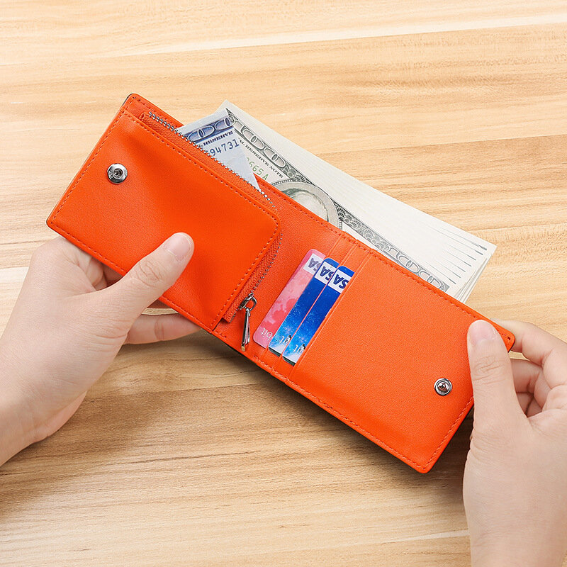 2022 New Genuine Top Layer Cow Leather Zipper Coins Pocket Style RFID Versatile Men vacchetta Billfold Women Wallet Card Bags