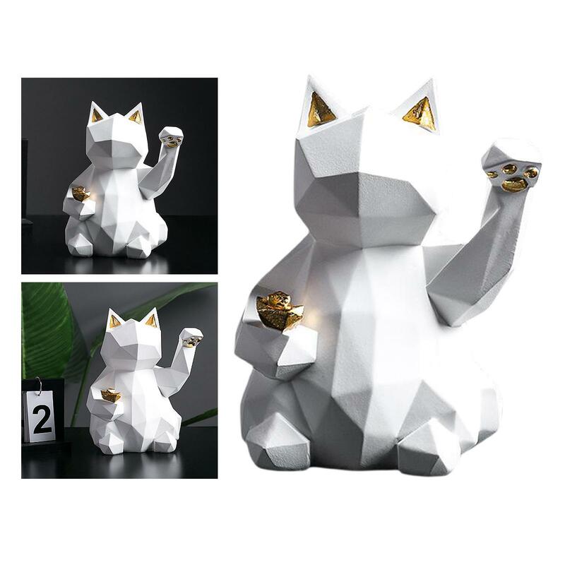 2x  Decor Dog Sculptures Abstract Animal Figurines Geometric Surface Resin Statues Gift Present for  Desktop Decor