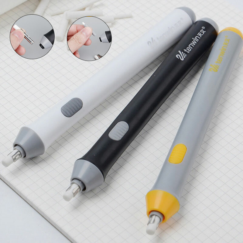 Baterai Dioperasikan Listrik Penghapus Penghapus Dapat Diganti Isi Ulang untuk Seniman Pensil Menggambar Sketsa Alat Tulis Menulis Perlengkapan Sekolah