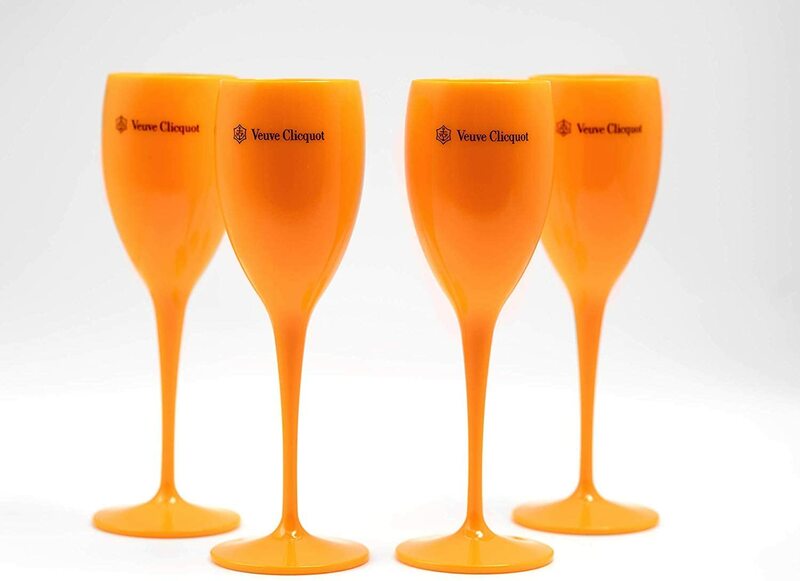 6 pçs veuve clicquot vinho festa champanhe cupês vidro vcp flautas taça copos de plástico laranja
