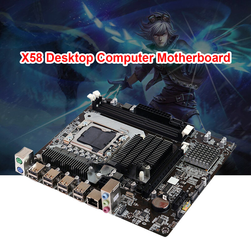 X58 placa-mãe do computador 1366 pinos ddr3 desktop cpu memória mainboard suporte e5520 x5650 componentes de computador