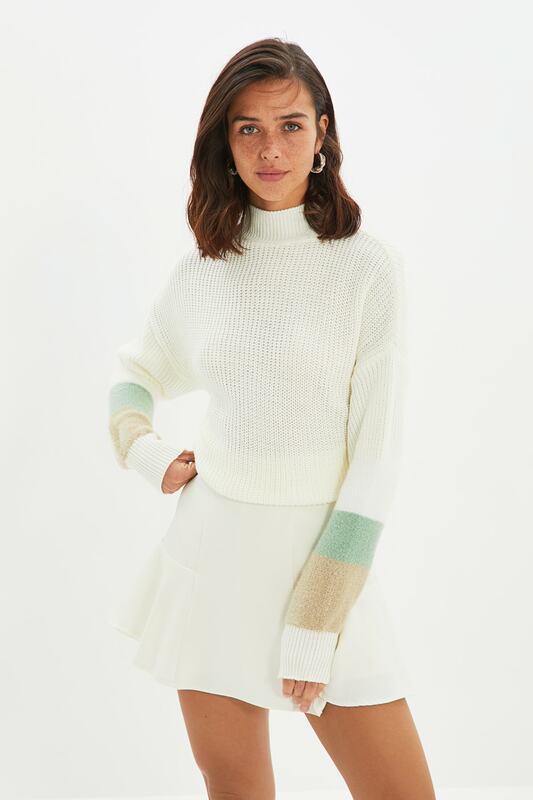 Trendyol-suéter tejido con bloques de Color, tejido, TWOAW22KZ1794