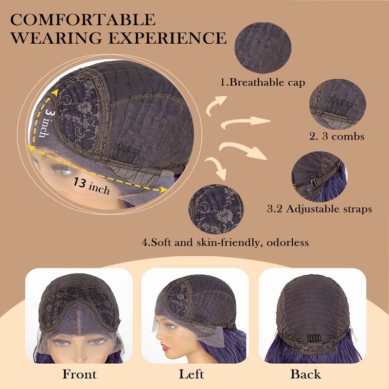 Perruque Lace Front Wig marron clair pour femmes, perruque frontale à dentelle synthétique ondulée et ample avec ligne de cheveux naturelle HD transparente résistante à la chaleur